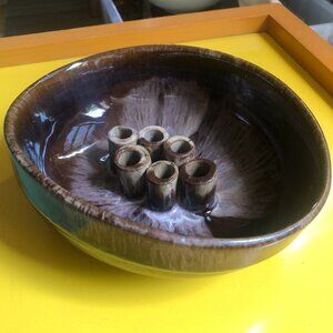 Vintage Mid-Century Japanese Stoneware Ikebana vase